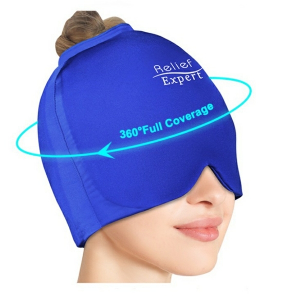 Migraine Ice Gel Cap Stress Tension Headache Relief - 360 Coverage New - Picture 3 of 6